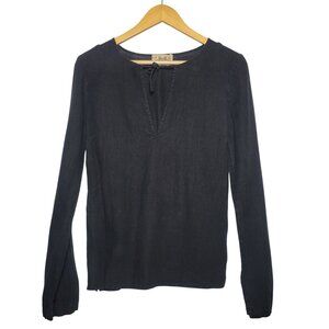 Juicy Couture Linen Long Sleeve Peasant Blouse Size M